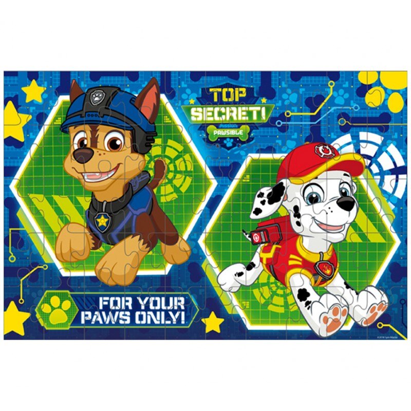 Puzzle Paw Patrol - Top Secret , 50 piese , 40 x 29 cm, Multicolor