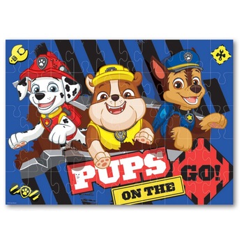 Puzzle Paw Patrol - Pups On The Go , 50 piese , 40 x 29 cm, Multicolor Puzzle Paw Patrol - Pups On The Go , 50 piese , 40 x 29 cm, Multicolor