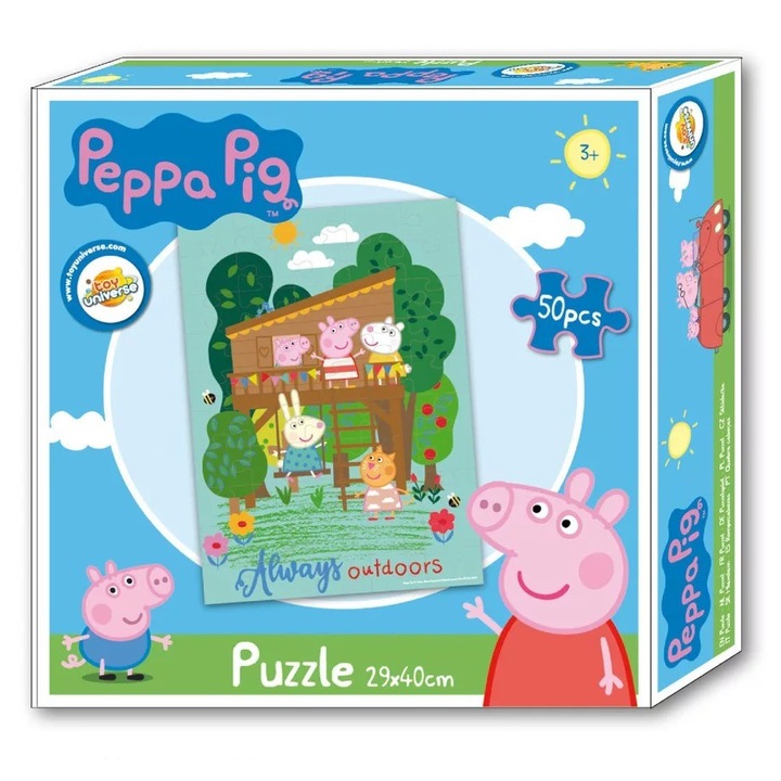 Пъзел Peppa Pig Always Outdoors, 50 части, 40 x 29 см, Многоцветен