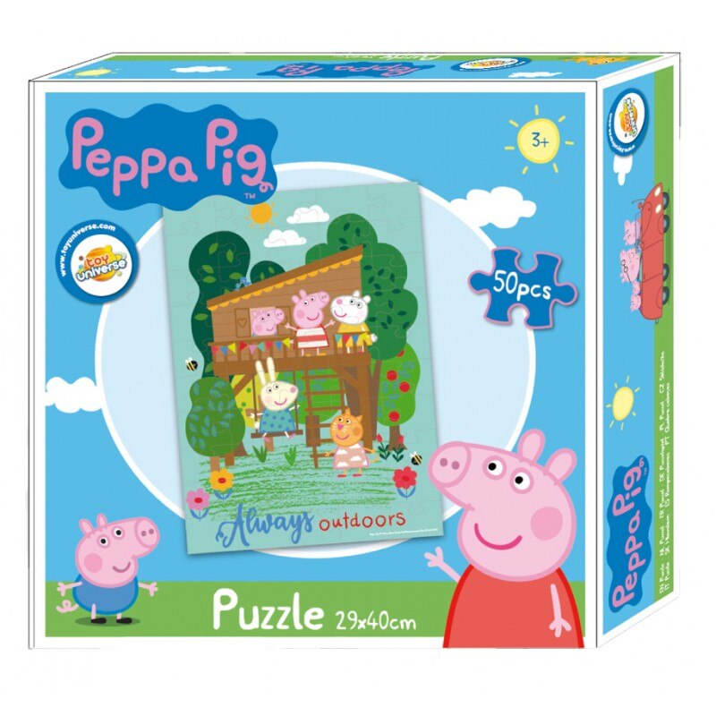 Puzzle Peppa Pig Always Outdoors , 50 piese , 40 x 29 cm, Multicolor