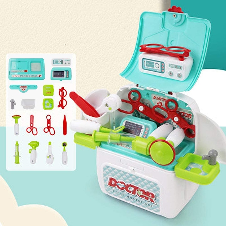 Details of the doctor accessories included in the set.