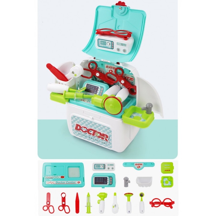 Playset transformed into a workbench, with tools on display.