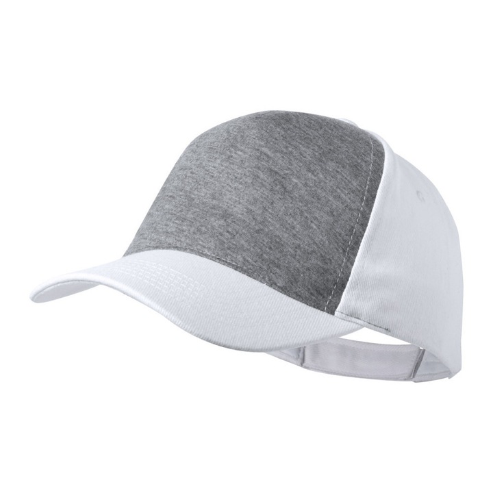 Sapca baseball, marime universala, Everestus, 20IUN0887, Gri, Alb, Bumbac, Poliester, saculet inclus