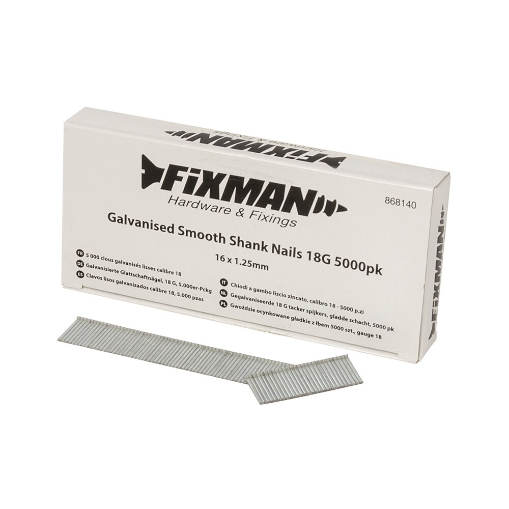 Set 5000 cuie galvanizate, 18G, 16 x 1.25mm, Fixman