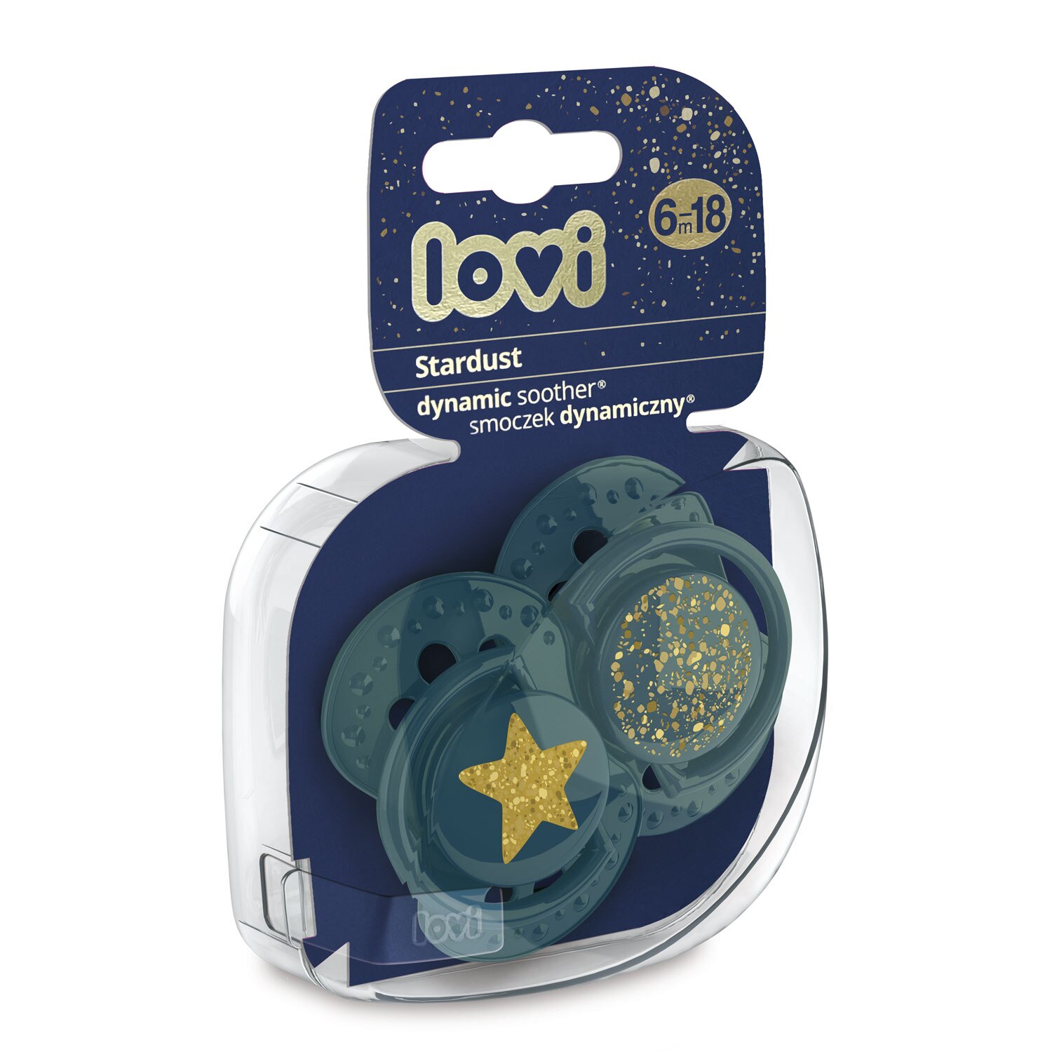 Set 2 Suzete Silicon Dynamic 6-18 luni, Lovi, Stardust Green - 22/894green