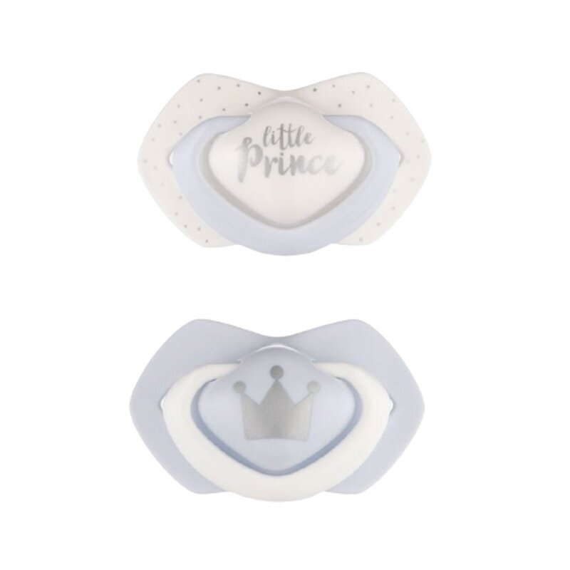 Set 2 suzete, tetina silicon, Little Prince, albastru, 0-6 luni