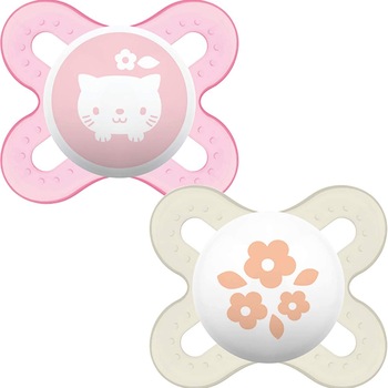 Set 2 Suzete, MAM Start, 0-2 Luni, Tetina din Silicon, Buton de Prindere, cu Cutie pentru Sterilizat, Fara BPA, Roz Set 2 Suzete, MAM Start, 0-2 Luni, Tetina din Silicon, Buton de Prindere, cu Cutie pentru Sterilizat, Fara BPA, Roz