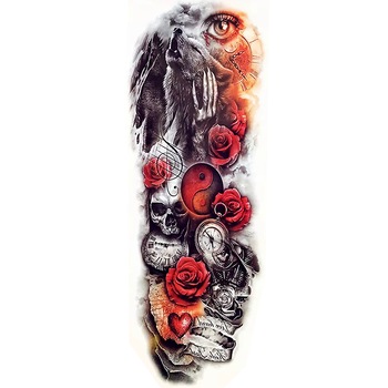 Tatuaj temporar impermeabil, bratul complet si Extra mare, Pentru brate sau picioare si corp, Dimensiune 17.8x 48cm, TQB-009 Tatuaj temporar impermeabil, bratul complet si Extra mare, Pentru brate sau picioare si corp, Dimensiune 17.8x 48cm, TQB-009