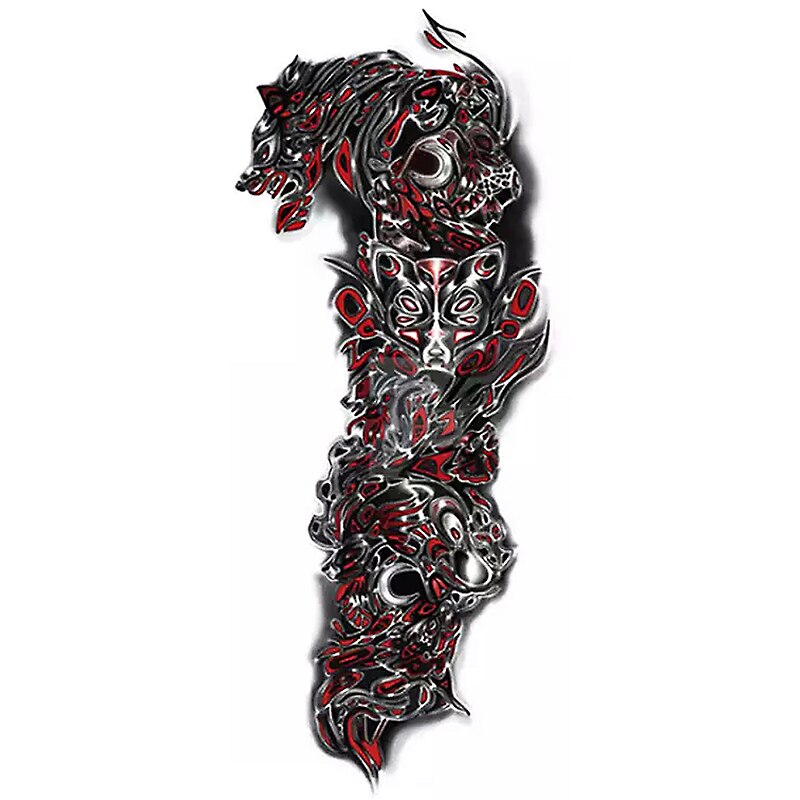 Tatuaj temporar impermeabil, bratul complet si Extra mare, Pentru brate sau picioare si corp, Dimensiune 17.8x 48cm, QB-3007