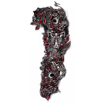 Tatuaj temporar impermeabil, bratul complet si Extra mare, Pentru brate sau picioare si corp, Dimensiune 17.8x 48cm, QB-3007 Tatuaj temporar impermeabil, bratul complet si Extra mare, Pentru brate sau picioare si corp, Dimensiune 17.8x 48cm, QB-3007
