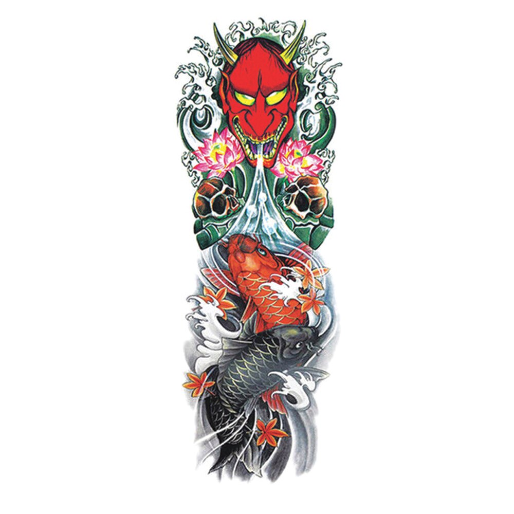 Tatuaj temporar impermeabil, bratul complet si Extra mare, Pentru brate sau picioare si corp, Dimensiune 17.8x 48cm, QB-3025