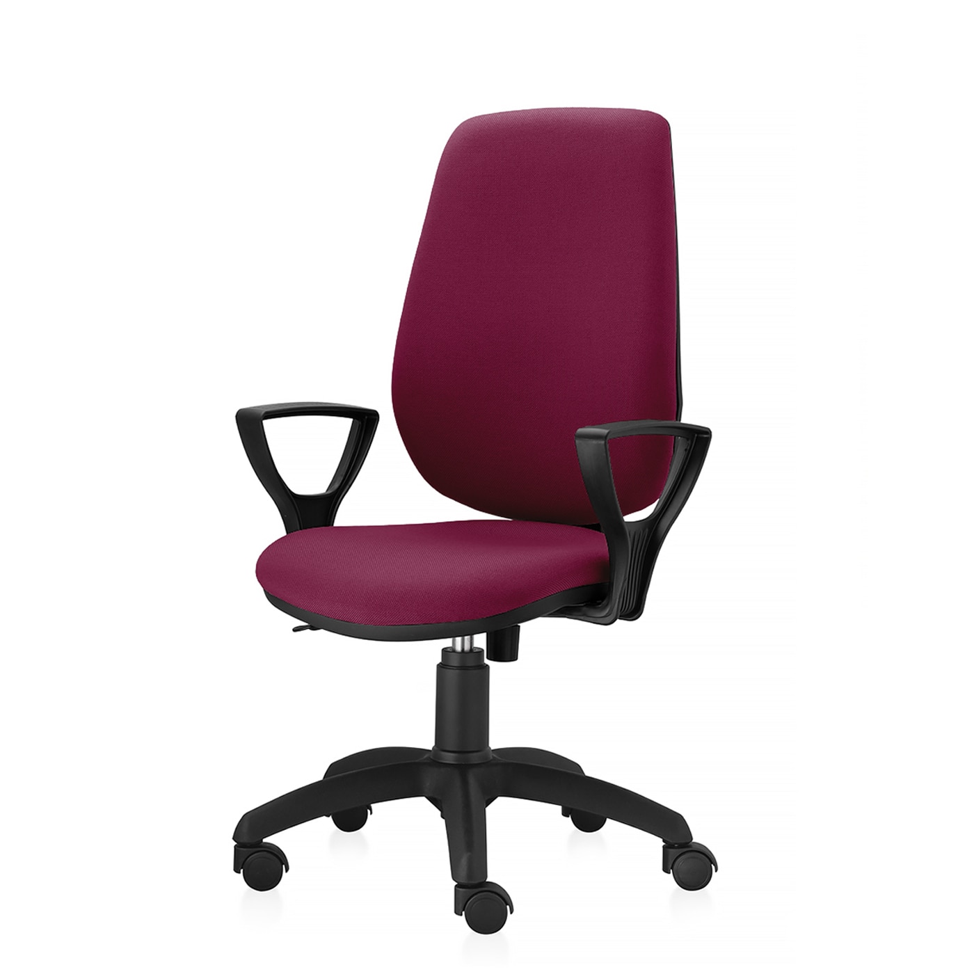 Scaun ergonomic de birou TRAFFIC CHAIRS START, tapiterie sezut si spatar textil, BORDO, mecanism balans