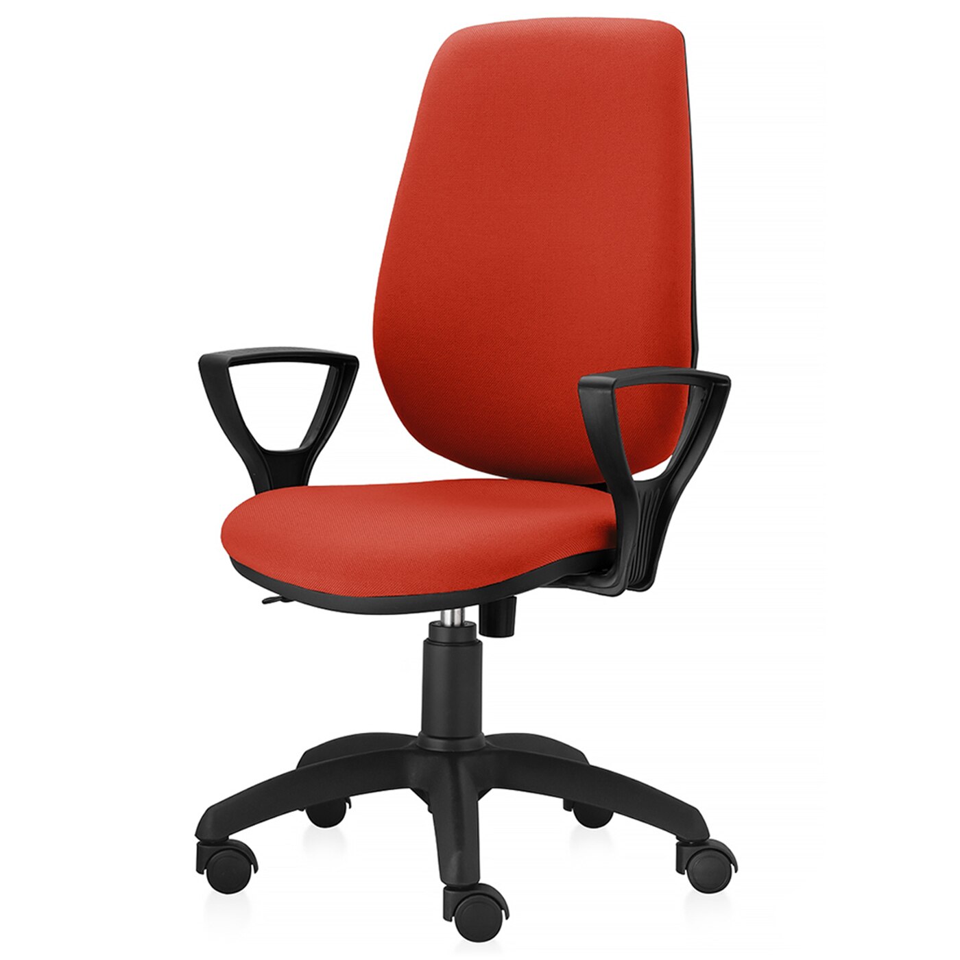 Scaun ergonomic de birou TRAFFIC CHAIRS START, tapiterie sezut si spatar textil, PORTOCALIU INCHIS, mecanism balans
