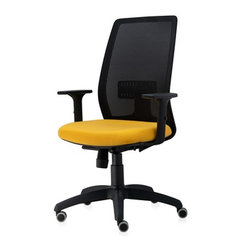 Scaun ergonomic de birou TRAFFIC CHAIRS CONCEPT ECO, mesh NEGRU, sezut GALBEN, spatar mesh, brate reglabile, mecanism multiblock, role gumate, suport lombar reglabil Scaun ergonomic de birou TRAFFIC CHAIRS CONCEPT ECO, mesh NEGRU, sezut GALBEN, spatar mesh, brate reglabile, mecanism multiblock, role gumate, suport lombar reglabil