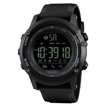 Ceas smartwatch Skmei, Sport, 5 ATM, Monitorizare activitate fizica, Cronometru, Lumina de fundal, Fotografiere de la distanta, Notificari smart, Negru Ceas smartwatch Skmei, Sport, 5 ATM, Monitorizare activitate fizica, Cronometru, Lumina de fundal, Fotografiere de la distanta, Notificari smart, Negru