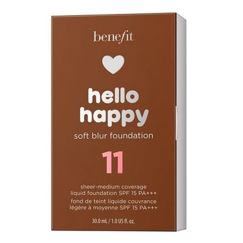 Fond de ten matifiant, Benefit, Hello Happy Soft Blur, 11 Dark Neutral, Spf 15, 30 ml Fond de ten matifiant, Benefit, Hello Happy Soft Blur, 11 Dark Neutral, Spf 15, 30 ml