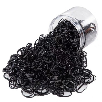 Set 1000 mini elastice din cauciuc Pili-Paradise, Pentru par, Negru Set 1000 mini elastice din cauciuc Pili-Paradise, Pentru par, Negru