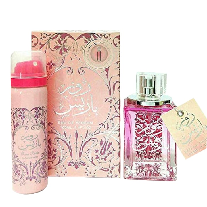 Ard Al Zaafaran Rose Paris szett, női, 100 ml parfüm, 50 ml dezodor spray