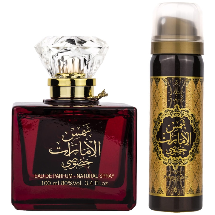 Ard Al Zaafaran Shams al Emarat Khususi, női, EDP, 100 ml + dezodor spray, 50 ml
