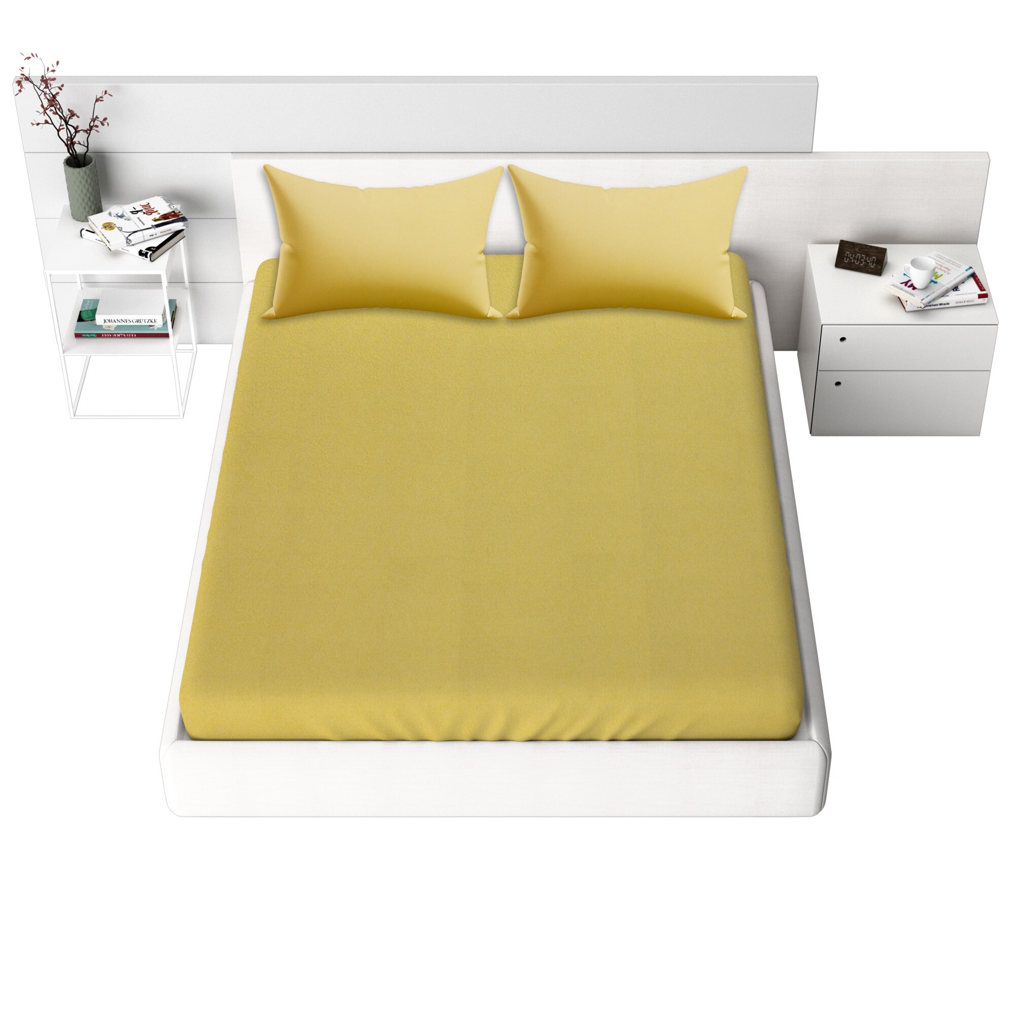 Protectie saltea impermeabila Terry Galben 4, 160 x 200 cm