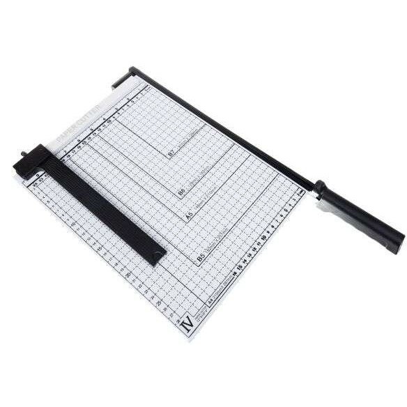 Ghilotina hartie, taiere manuala, 12 coli, din metal, argintiu