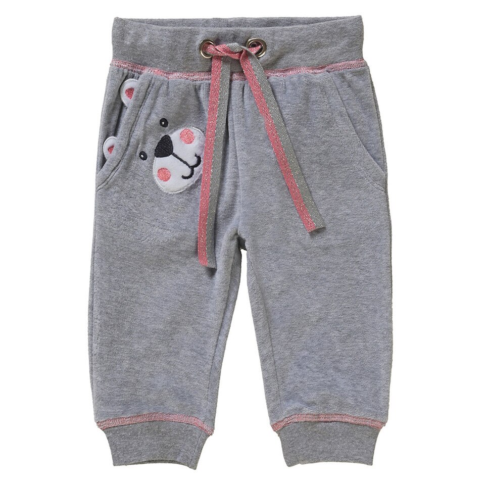 Pantaloni fete Lemon Beret, gri, 86 cm, 2 buzunare