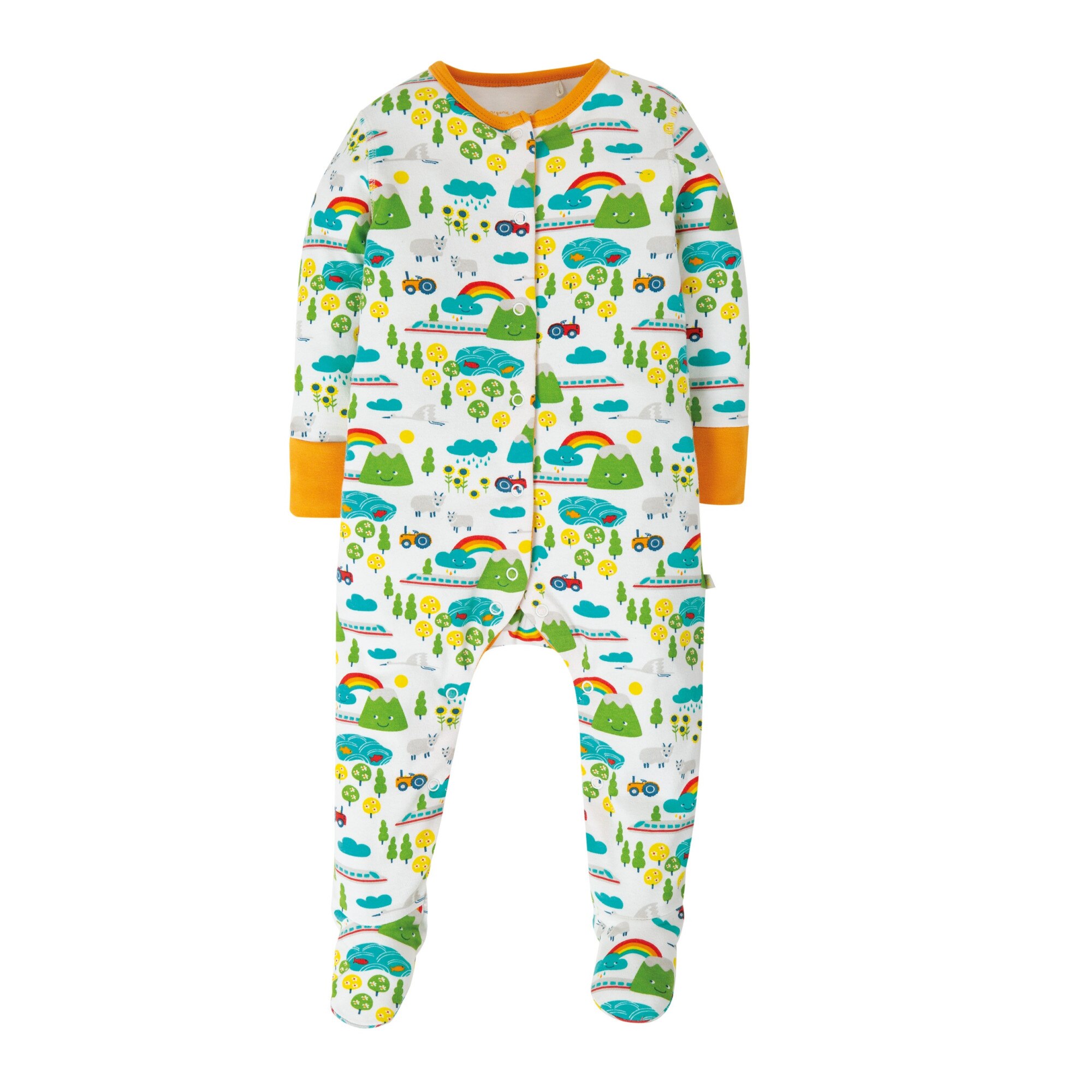 Salopeta, in natura, cu bucurie, bumbac organic, multicolor, bebe