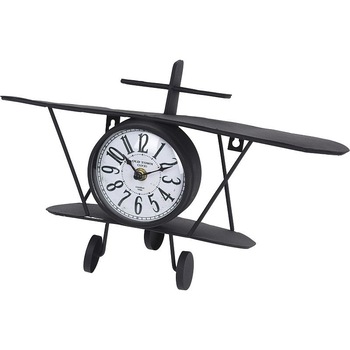 Ceas forma avion, Koopman, retro, decorativ, metal Ceas forma avion, Koopman, retro, decorativ, metal