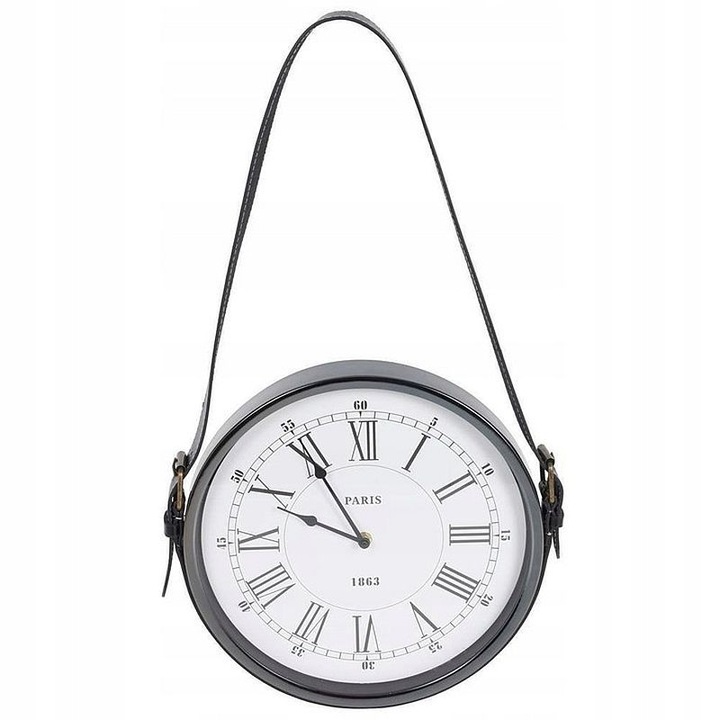 Koopman falióra, fém, bőrszíj, retro stílusú, 30 cm