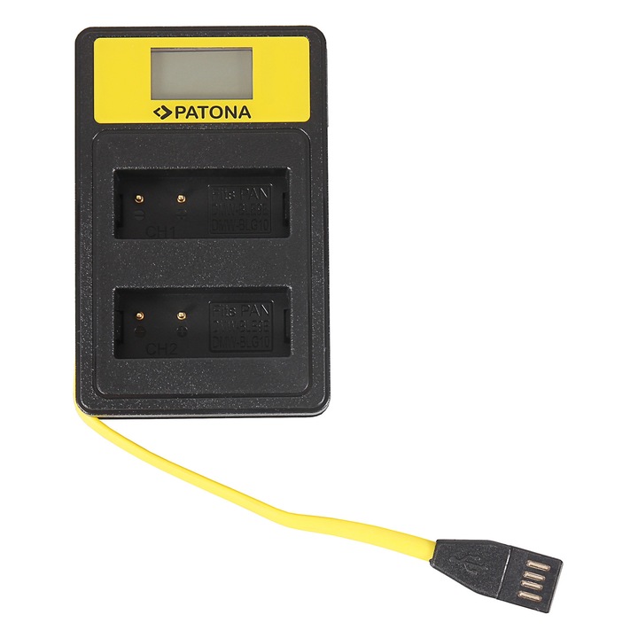 Patona Smart Dual LCD USB incarcator pentru Panasonic DMW-BLG10 CSBLG10MC CS-BLG10MC DMWBLG10 DMW-BLG10