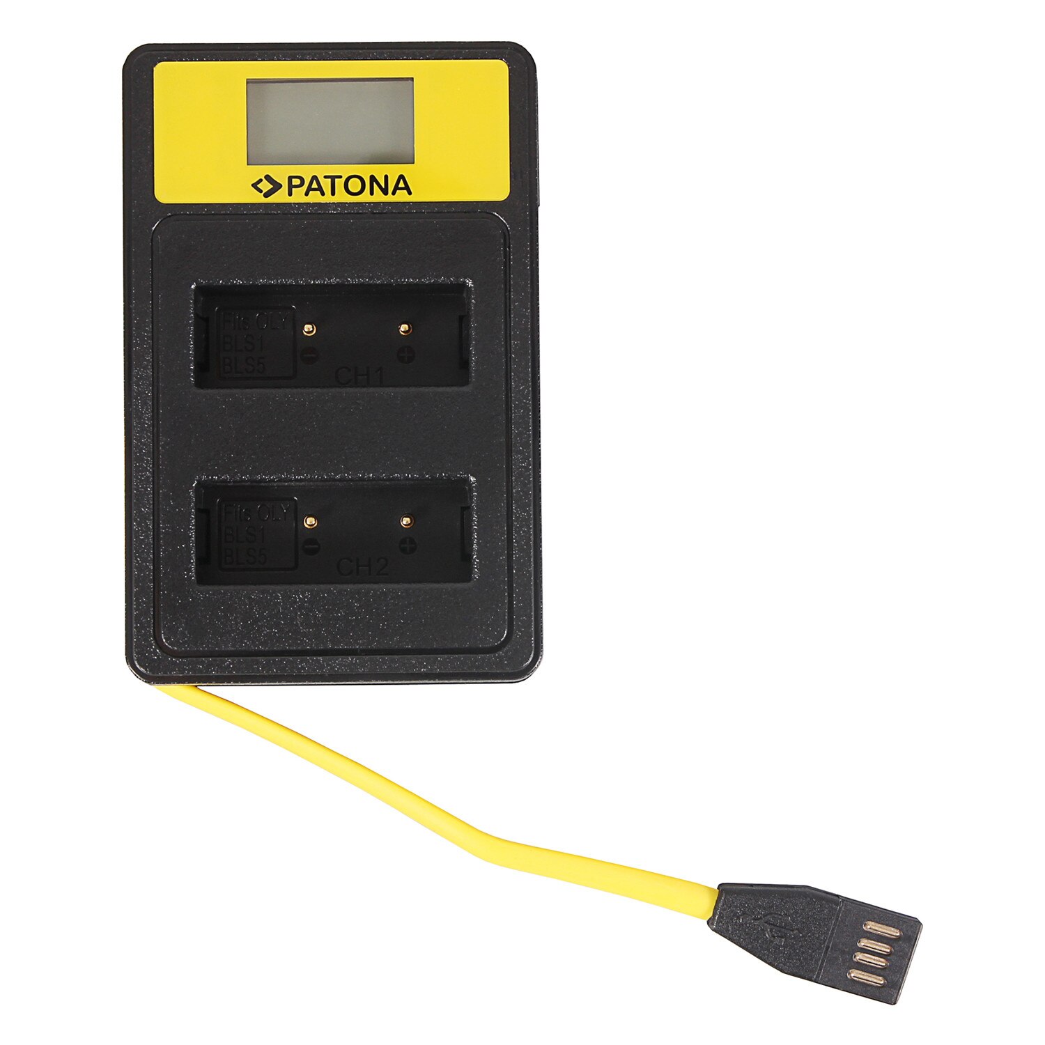 Incarcator smart DUAL USB LCD PATONA pentru 2 acumulatori Olympus PS-BLS1 PS-BLS5