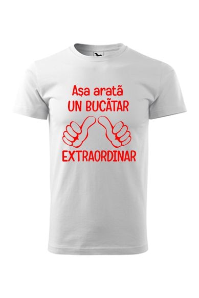 Tricou barbati personalizat Asa Arata Un Bucatar Adevarat, Malfini, Alb