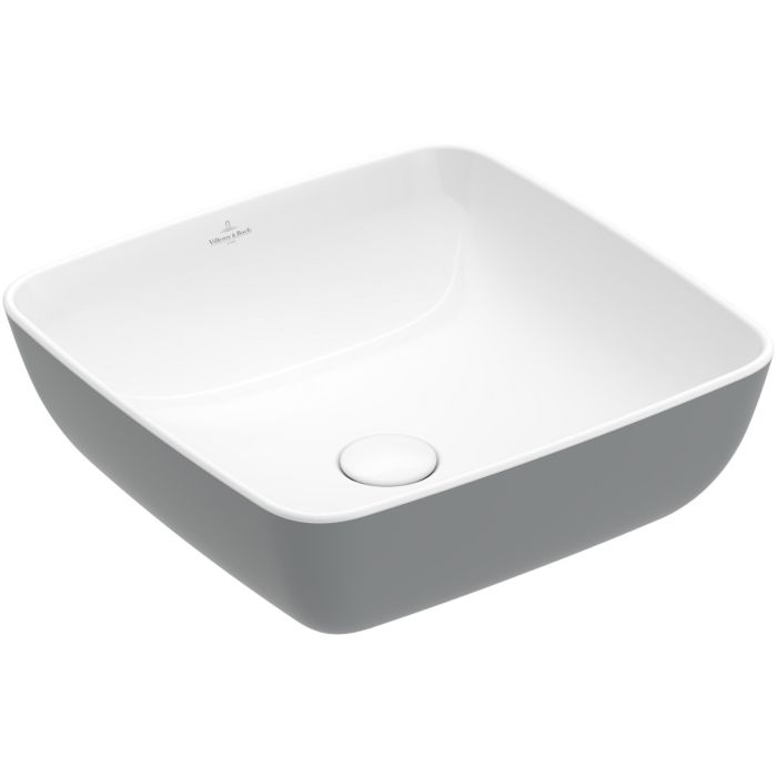 Lavoar pe blat, Villeroy & Boch, Artis, patrat, 41cm, bicolor, Titanceram