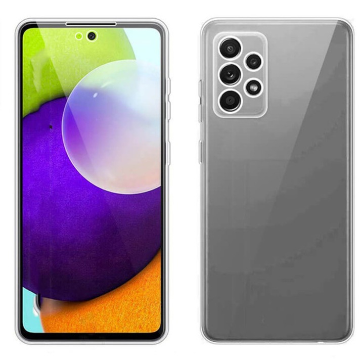 Husa G-Tech 360° compatibila cu Samsung Galaxy A52 4G, Full PC & Glass (TPU si Plastic), Transparenta