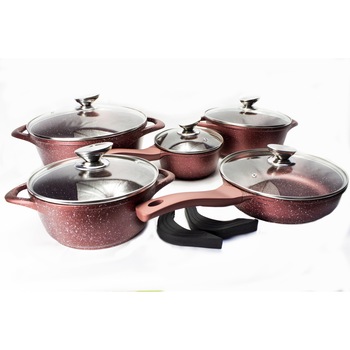 Set oale 12 piese , aluminiu, non stick, 12 piese, Burgundi Set oale 12 piese , aluminiu, non stick, 12 piese, Burgundi