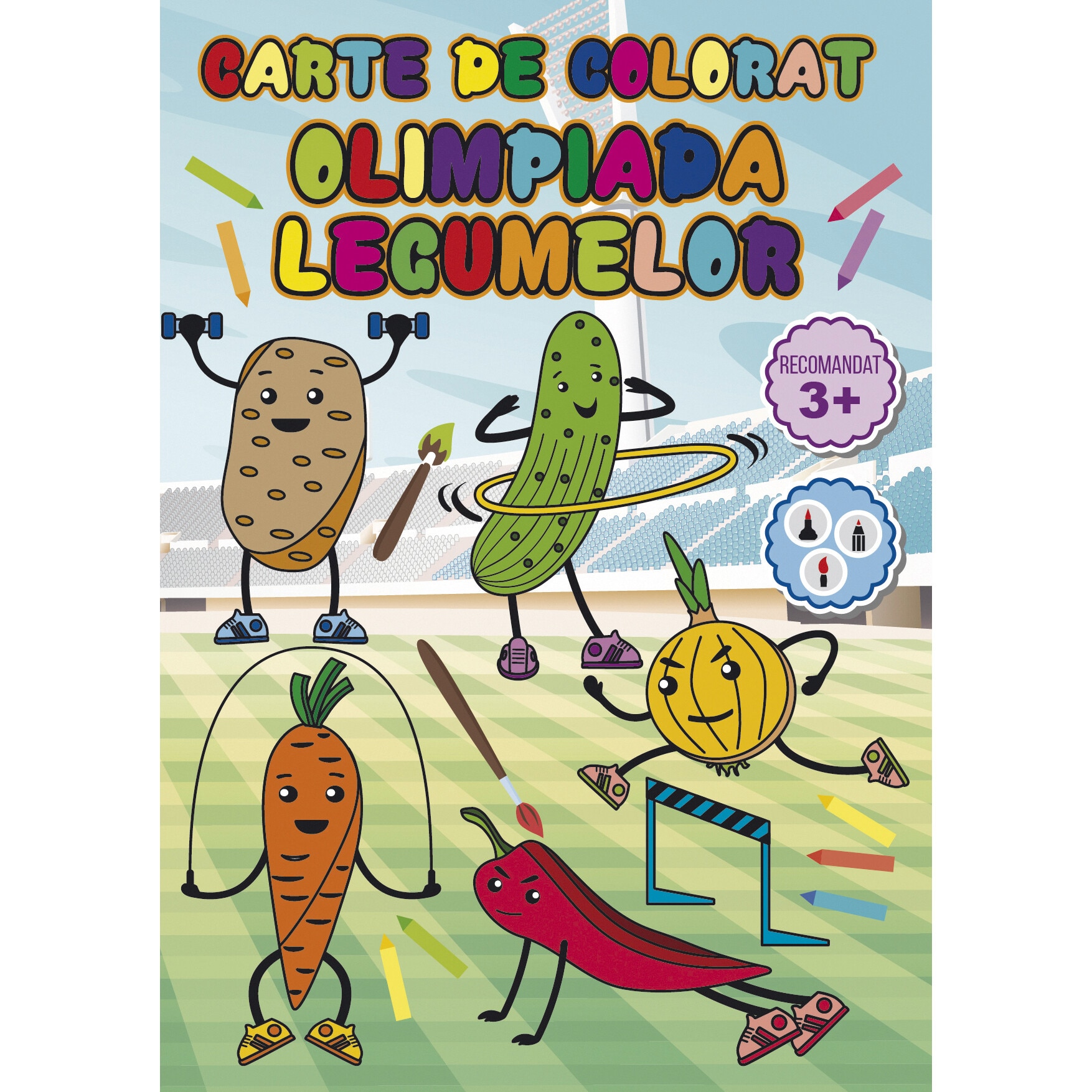 Carte de colorat Olimpiada Legumelor, A4 24 pagini