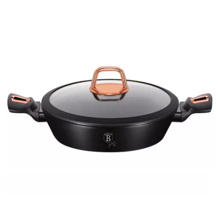 BerlingerHaus LP-BH/115L Alacsony lábas fedővel, 28 cm, Black Rose Collection