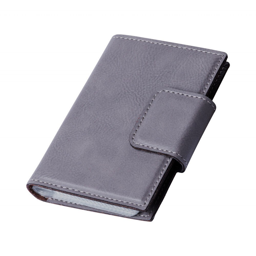 Portcard, 85×110×13 mm, Antonio Miro by AleXer, 20FEB4524, Piele ecologica, Gri, breloc inclus