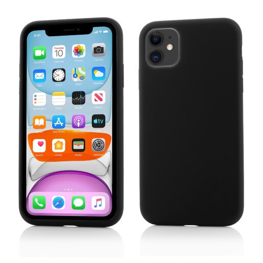 Husa silicon lichid pentru iPhone 11- Black