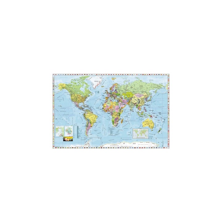 Stiefel Föld országai fémléces térkép, 140x100 cm