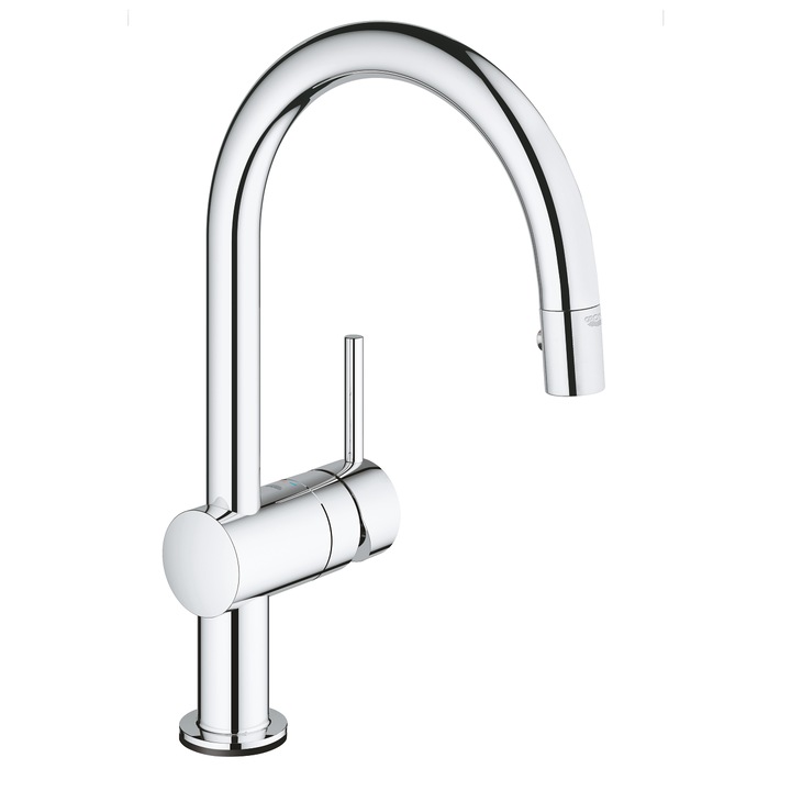 Baterie, Grohe, Minta Touch, Electronica, Robinet monocomand, SilkMove 46 mm, Argintiu