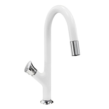 Baterie CookingAid Parmix White cu furtun dus retractabil / extractibil si finisaj Alb mat Baterie CookingAid Parmix White cu furtun dus retractabil / extractibil si finisaj Alb mat