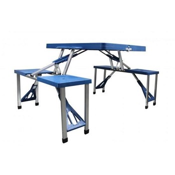 Set mobilier camping, masa si scaune pliabile, albastru, 131x82x66 cm Set mobilier camping, masa si scaune pliabile, albastru, 131x82x66 cm