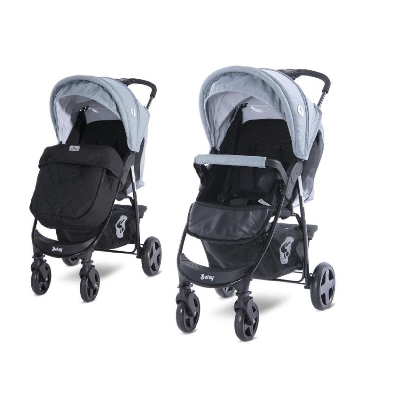 Carucior Sport Lorelli Daisy Basic cu Husa de Picioare, Black & Silver Blue