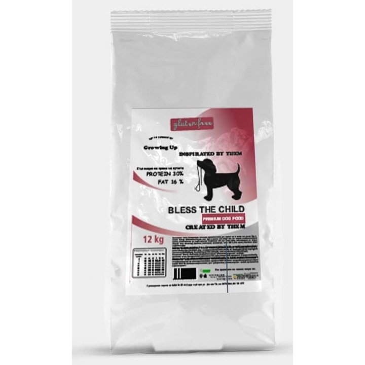 Храна за кучета Bless The Child Growing up, Без глутен, 12кг