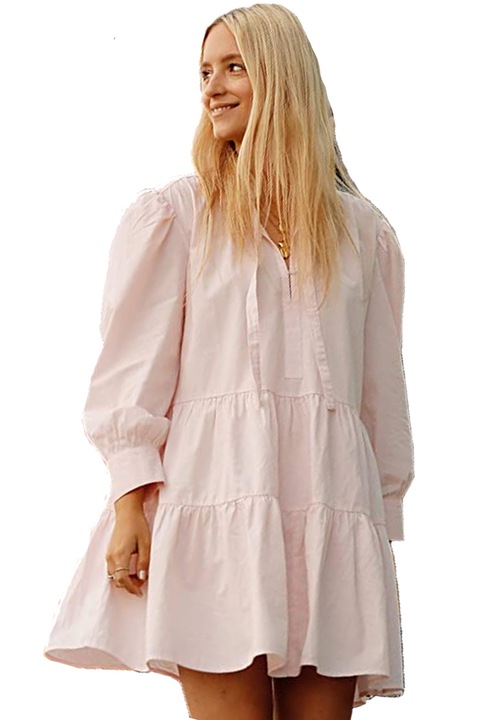 The Drop női ruha AZ14125-3363124, bő, hosszú ujjú, halvány rózsaszín, M