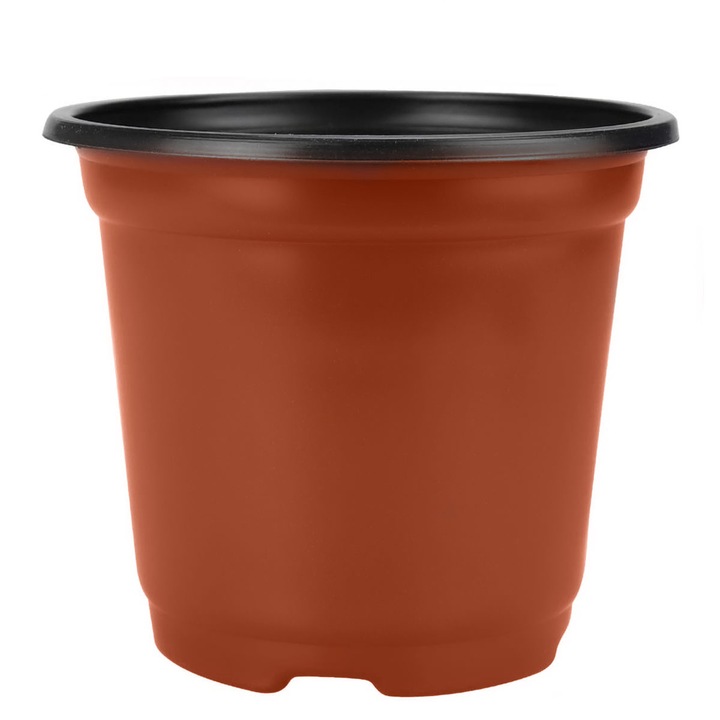 Set 50 ghivece pentru plante, 10 cm, Plastic, Maro