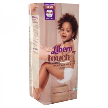 Scutec copii Libero Touch Pant 7 pentru 16-26 kg, 28 buc Scutec copii Libero Touch Pant 7 pentru 16-26 kg, 28 buc