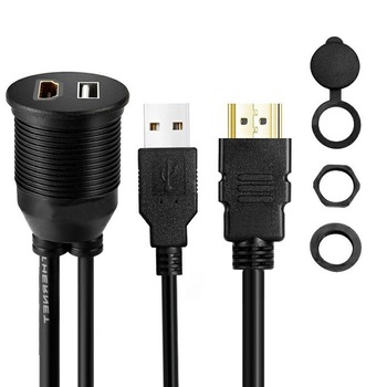 Cablu USB 2.0 si HDMI la HDMI si USB AUX pentru masina, motocicleta sau barca, 1 metru, Negru, BBL2165 Cablu USB 2.0 si HDMI la HDMI si USB AUX pentru masina, motocicleta sau barca, 1 metru, Negru, BBL2165