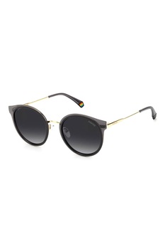 Polaroid, Ochelari de soare pantos polarizati cu lentile in degrade, Negru/Auriu, 55-22-145 Standard Polaroid, Ochelari de soare pantos polarizati cu lentile in degrade, Negru/Auriu, 55-22-145 Standard